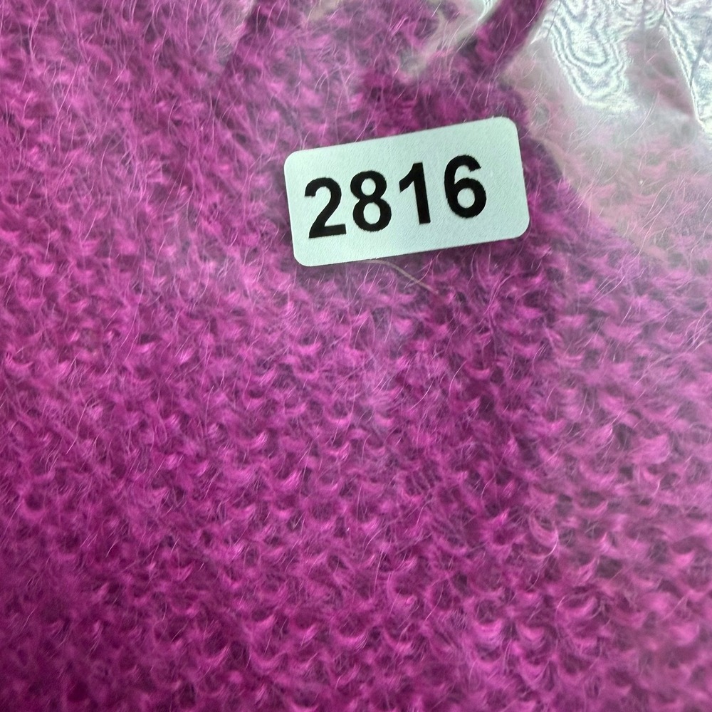 Vintage Mohair Blend Fuzzy Sweater Womens L Magenta Purple Cozy Luxury Cobain - Picture 8 of 8